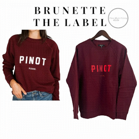 BRUNETTE The Label Pinot Please Core Crew Size Xsmall/Small - Picture 1 of 7